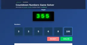 Countdown Numbers Game Solver - Solve the Countdown numbers game