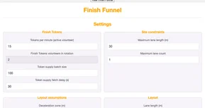 Finish Funnel - size a parkrun finish funnel for orderly token handover