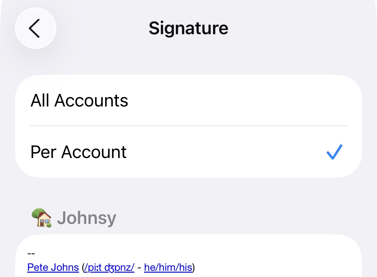 Formatting iOS email signatures is a pain