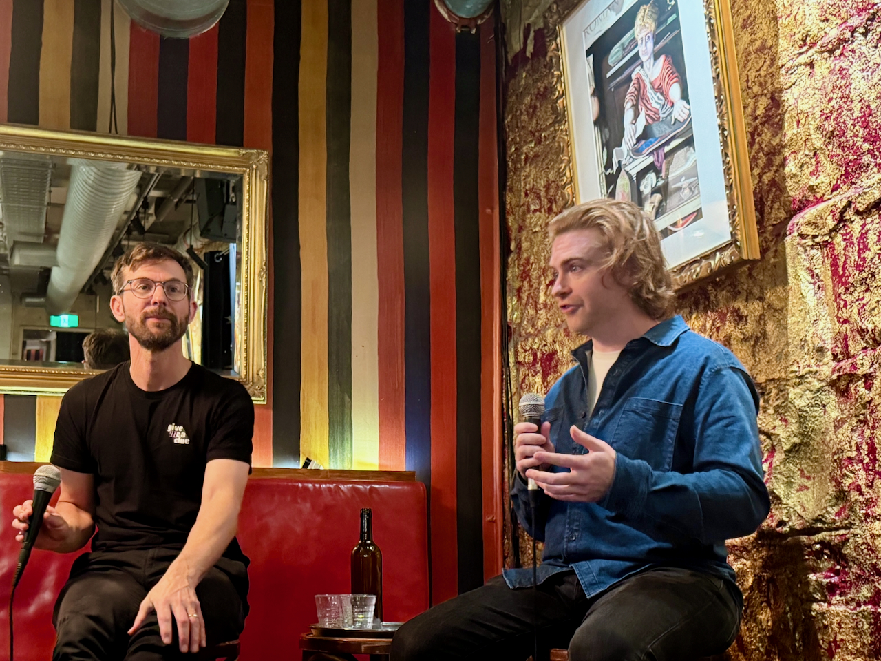 Photo of Liam and Angas presenting at MWF